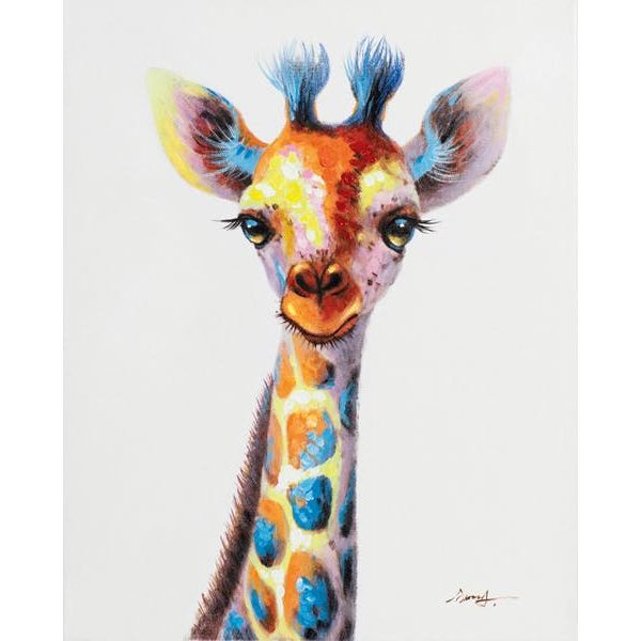Tableau Animal Pop Art Bebe Girafe Couleurs Vives Multicolores 40x50cm Multicolore Pier Import La Redoute