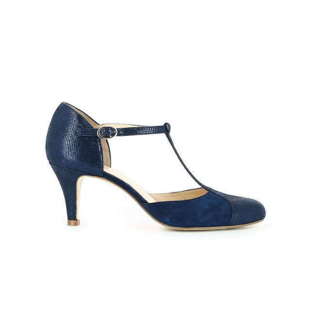 Escarpins salomés cuir brillant bleu marine Jonak La Redoute Escarpins salomés cuir brillant bleu marine Jonak La Redoute