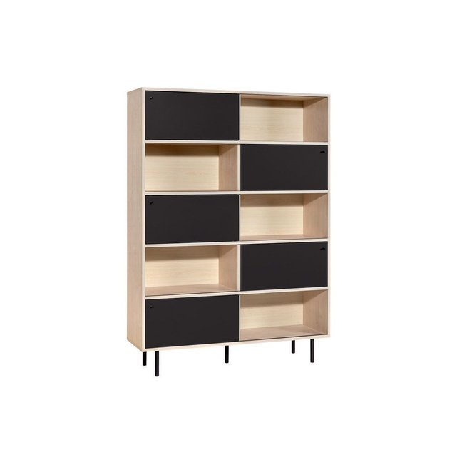 bibliothque design en bois avec portes coulissantes noires domino miliboo image 0 - Bibliotheque Bois Clair bibliothque design en bois avec portes coulissantes noires domino miliboo image 0 - Bibliotheque Bois Clair