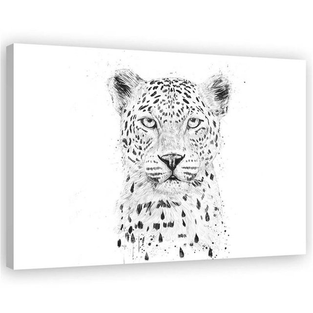 Tableau Leopard Noir Blanc Recollection La Redoute