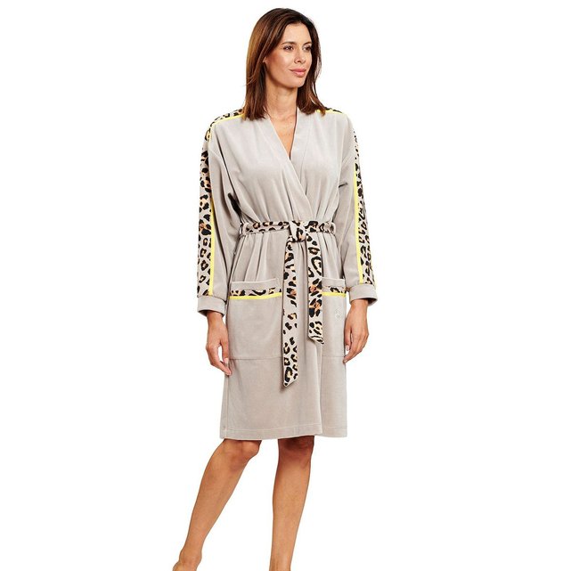 Robe De Chambre Imprime Leopard Couture Imprime Leopard Marron Feraud La Redoute