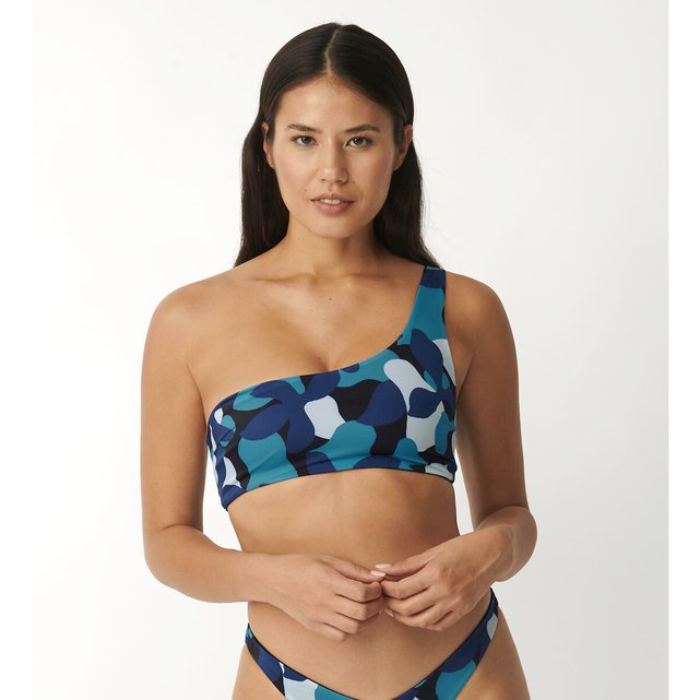 Recycled reversible asymmetric bikini top dark blue Sloggi