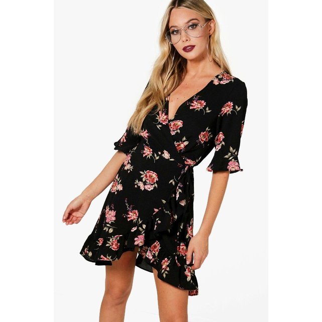 Robe VManches Courtes Portefeuille Col Courte vmn0OyN8w