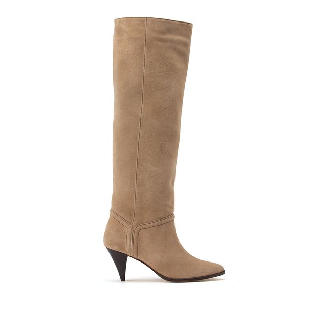 Details about   Women Round Toe Block Heel Knee High Boots Fashion Suede Fabric Winter Shoes D