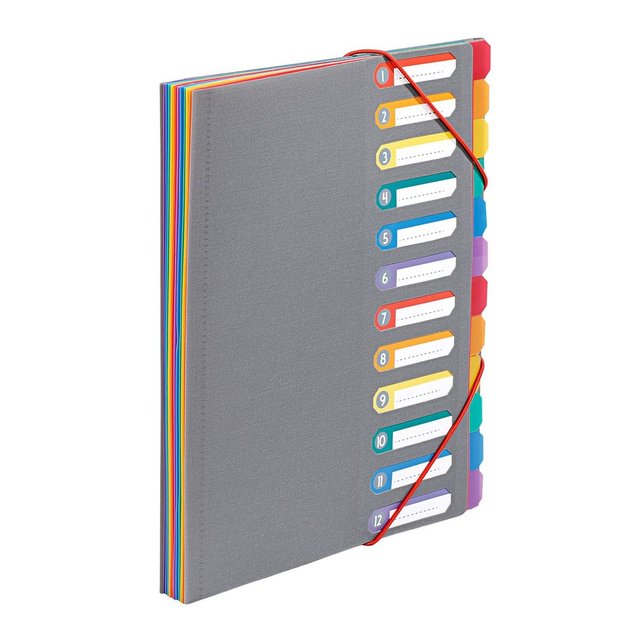 Trieur Document A4 Avec 12 Compartiments Rainbow Touch Gris Viquel | La ...