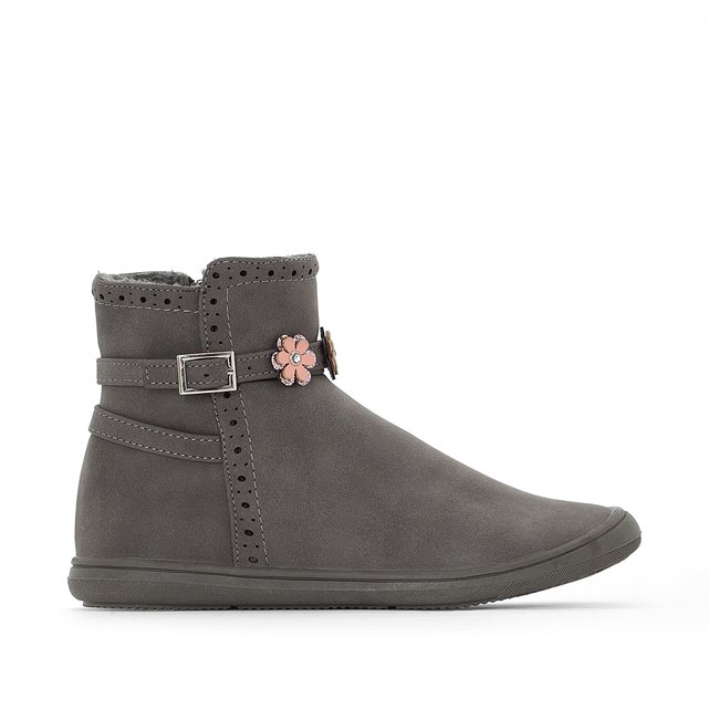 Ankle Boots with Flower Detail