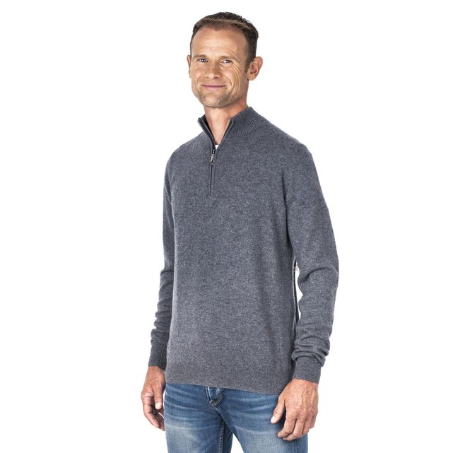 Pull col zippé en pur cachemire manches longues Ugholin | La Pull chemise 2 en 1 col v manches longues Ugholin | La Redoute