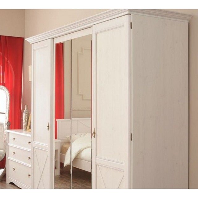 Armoire 4 portes pin memphis largeur 194 cm ar1003 blanc Terre De ... Armoire 4 portes pin memphis largeur 194 cm ar1003 blanc Terre De ...
