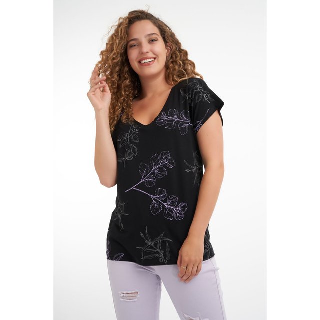 T Shirt Avec Imprime Botanique Ms Mode La Redoute