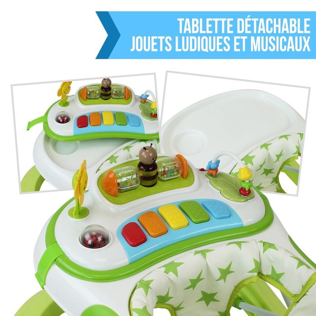 Avis Trotteur Bebe Evolutif Musical Pliable Reglable En Hauteur Monsieur Bebe La Redoute