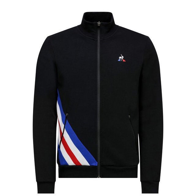 Sweat coton tricolore noir Le Coq Sportif | La Redoute