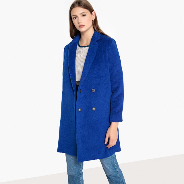 Eugenie long wool coat , royal blue, Suncoo | La Redoute