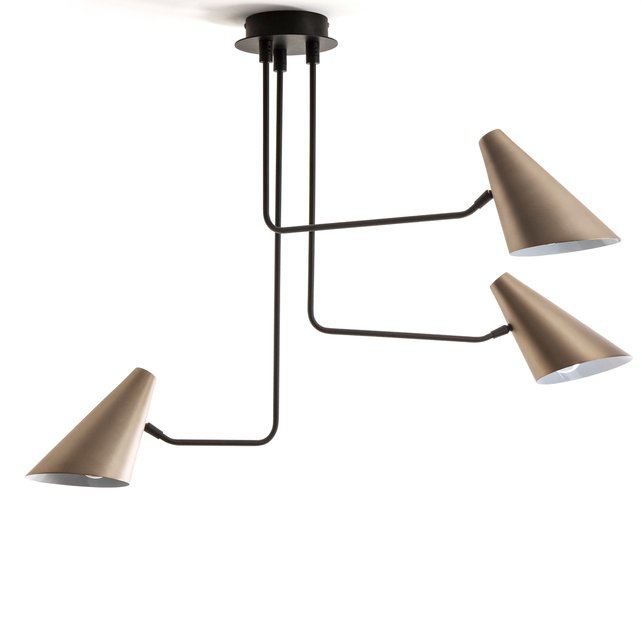 Barea Contemporary Metallic 3 Arm Ceiling Light Mocha Am Pm