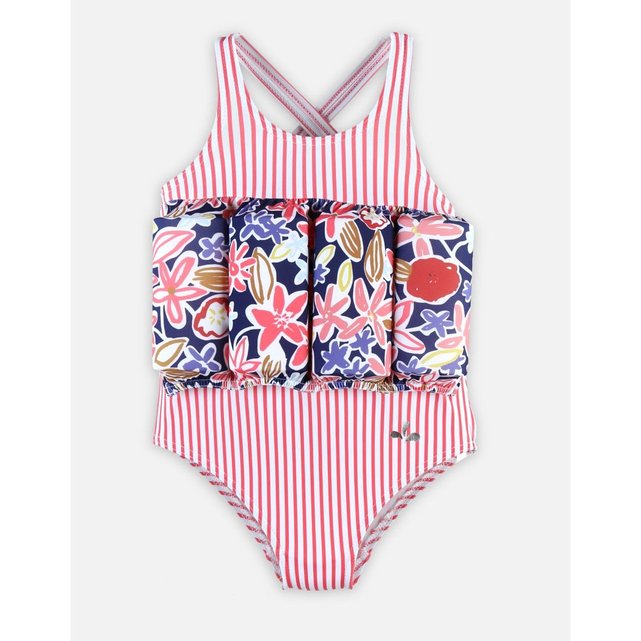 Maillot Bouees A Rayures Et Fleurs Rose Archimede La Redoute