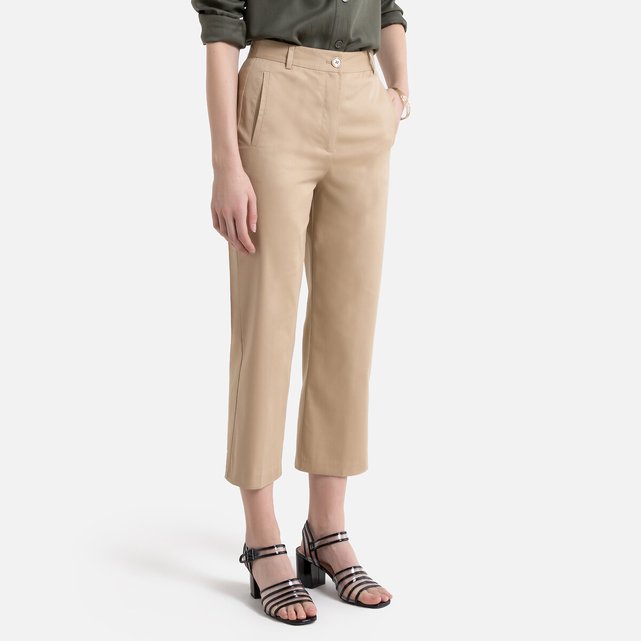 ladies cotton cropped trousers