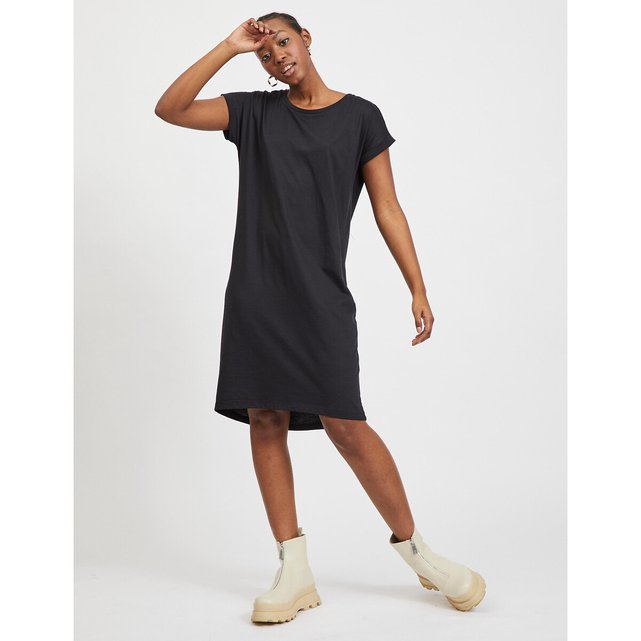 v neck cotton t shirt dress