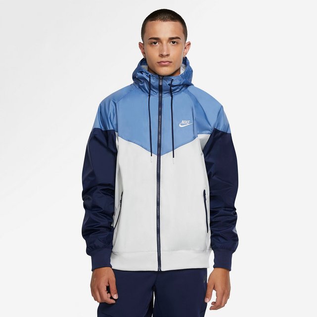 High neck windbreaker with pockets , blue/navy blue/white, Nike | La ...
