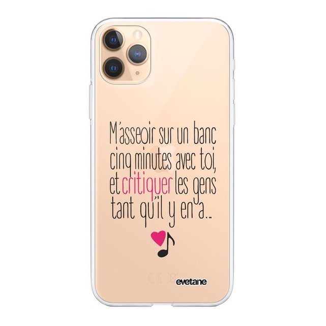 Coque 360 apple iphone 11 pro max 360 intégrale transparente m'asseoir sur un banc ecriture