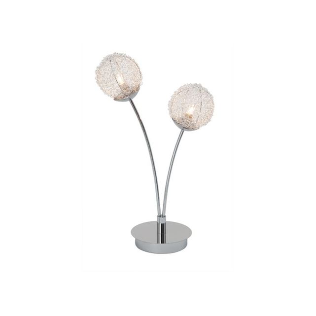 lampe a poser 2 lumieres coloris chrome