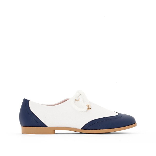 Derbies toile style nautique blanc marine Mademoiselle R La Redoute Derbies toile style nautique blanc marine Mademoiselle R La Redoute