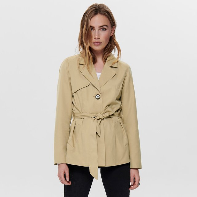 Short belted trench coat beige Only 
