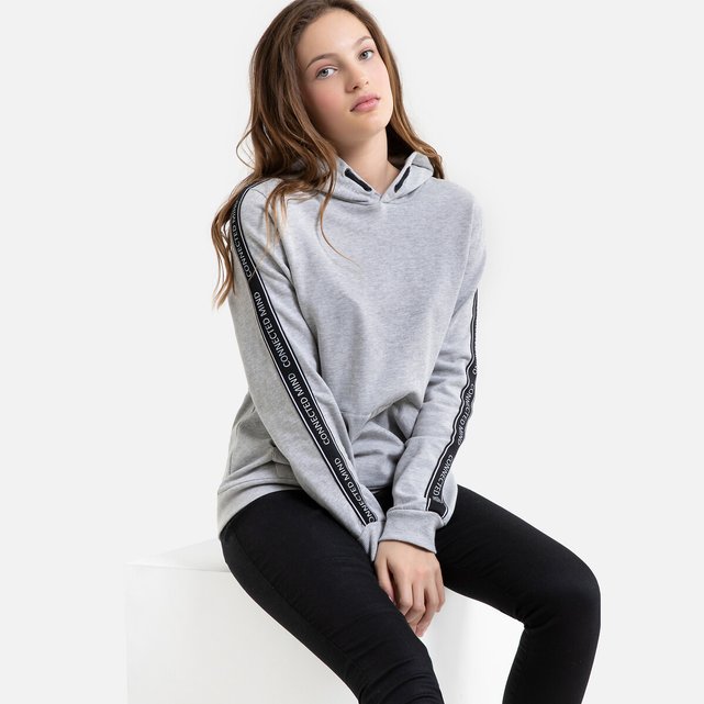 Cotton mix hoodie, 10 16 years , grey Air cotton mix cropped hoodie, 6 16