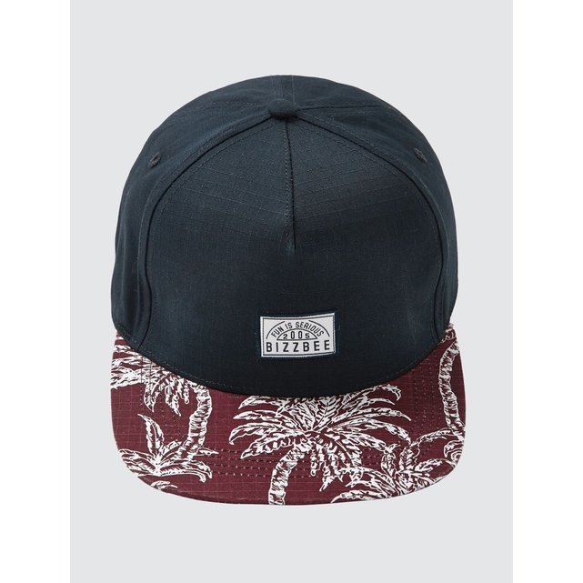 Casquette Visière Plate Imprimée Feuillage Bleu Indigo Clair Bizzbee