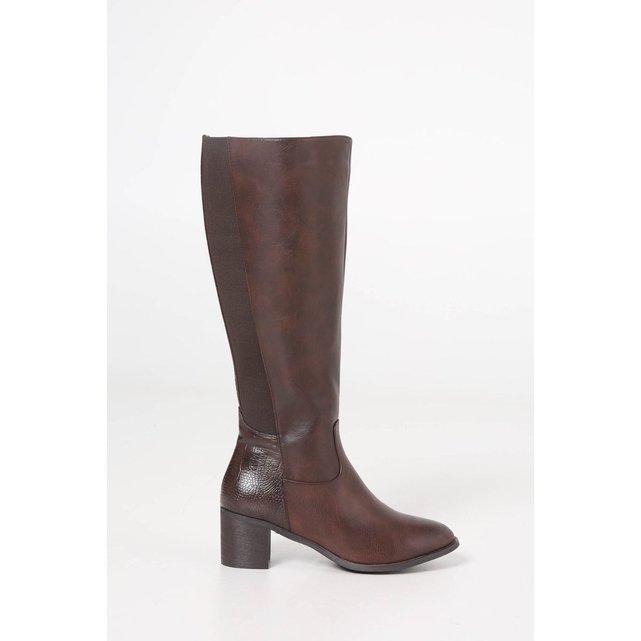 bottes talon haut mollet large