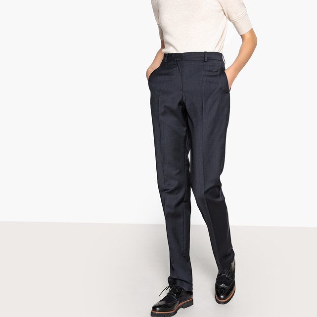 Wool Blend Cigarette Trousers La Redoute Collections La Redoute