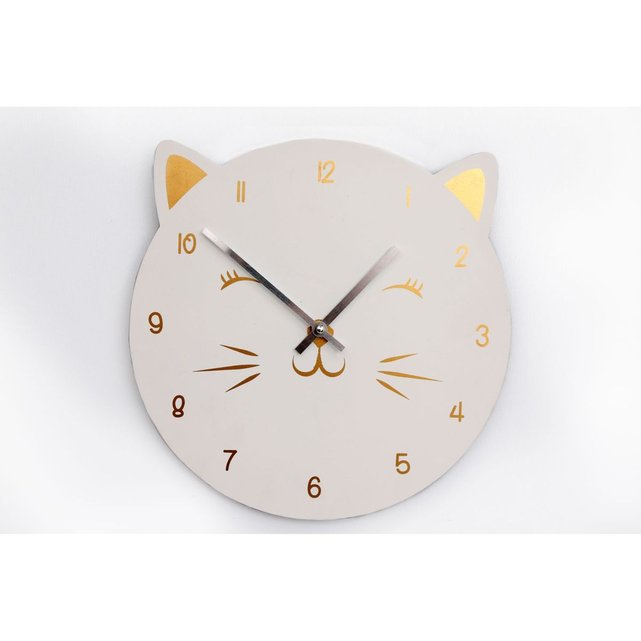 Pendule Chat Dore 30 Cm Blanc Jardindeco La Redoute