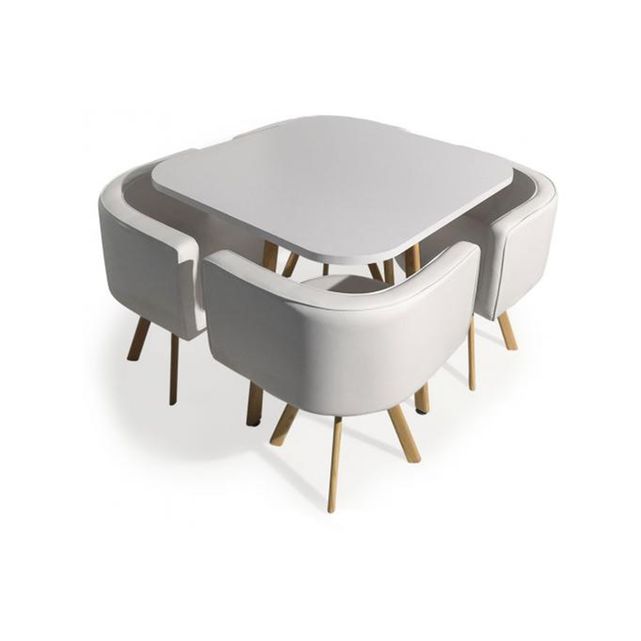 Table et chaises encastrables scandinaves blanches denmark ...