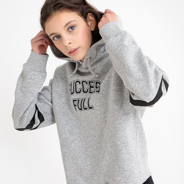 Us Campus Raw Edge Hoodie 10 18 Years Grey Marl La Redoute