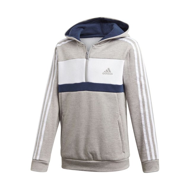 Sweat zippé 7 – 16 ans gris + blanc + noir Adidas Originals | La 