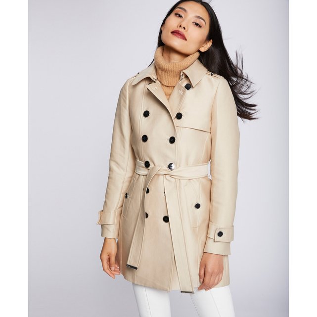 Belted mid-length trench coat , beige, Morgan | La Redoute