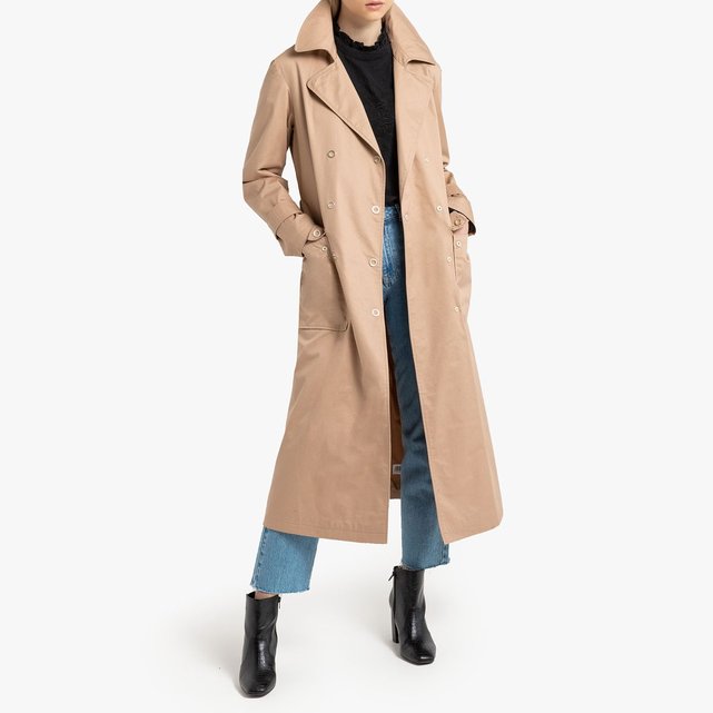Trench long, fermeture pressionnée beige La Redoute Manteau lola | La Redoute