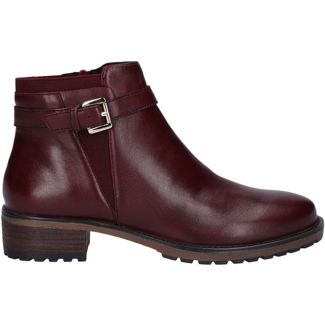 bottines cuir bordeaux femme