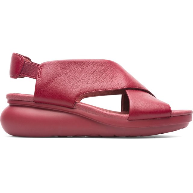 sandales plateforme rouge