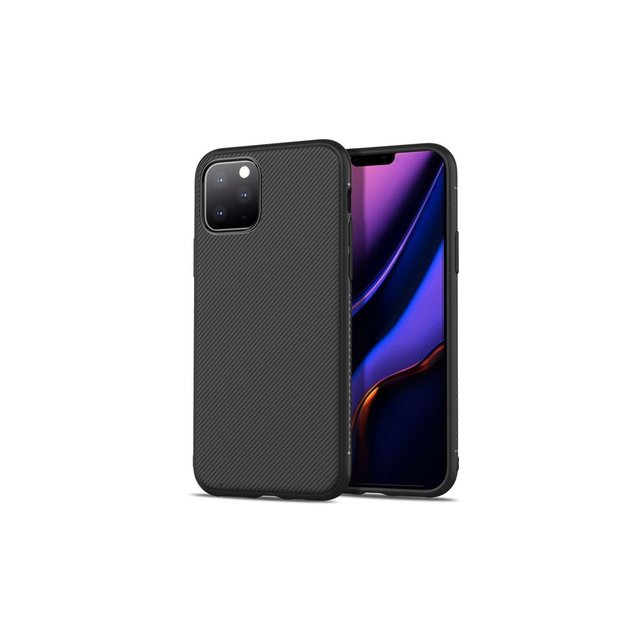 Coque pour iphone 11 pro souple e effet carbone noir Amahousse | La Redoute