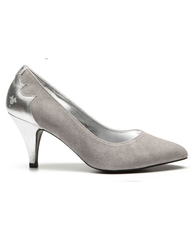 Escarpin croute velours lola 89 gris argent Kost La Redoute