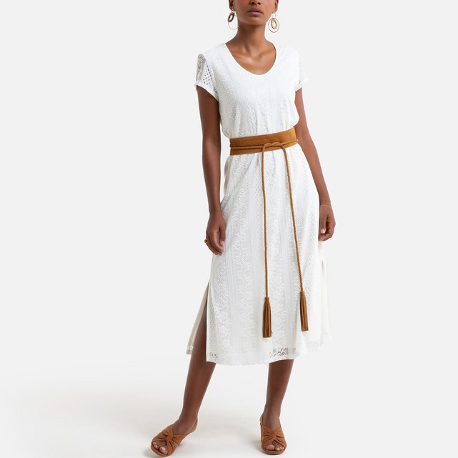 Langes Kleid, gerade Schnittform, kurze Ärmel  ANNE WEYBURN image 0