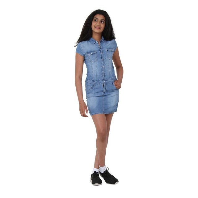 Salopette jupe en jean bleu Uskees | La Redoute