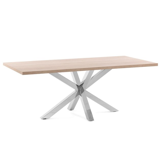 Table Argo 160 Cm Melamine Pieds En Acier Inoxydable Argent