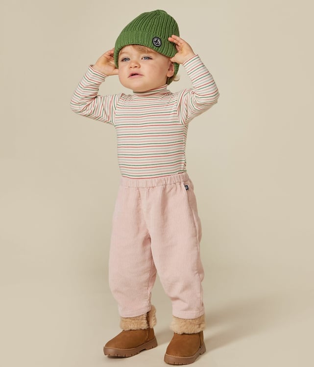 Pantalon Bébé Fille Petit Bateau - Tissu Tubique Matelassé - Doux Et Chaud - Ceinture élastique - Confort Absolu
