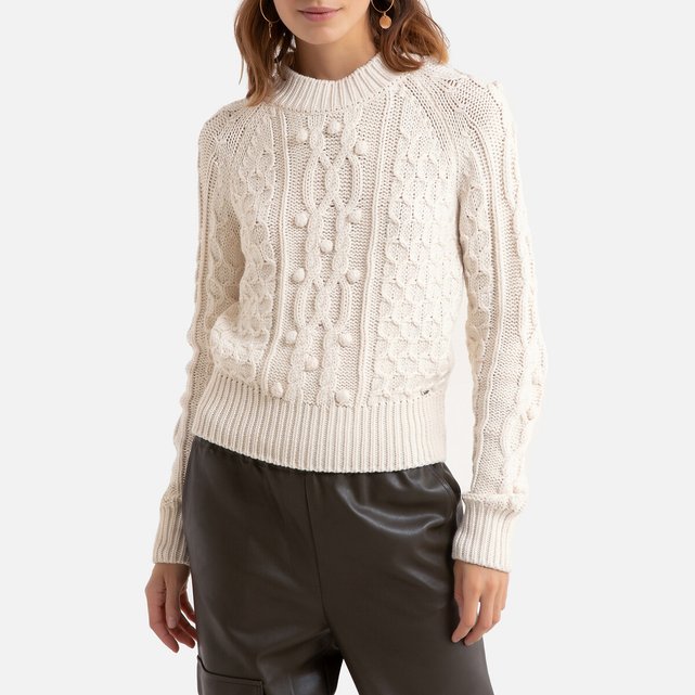 Chunky knit jumper with crew-neck , white, Pepe Jeans | La Redoute