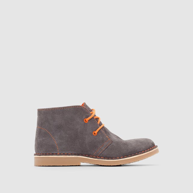 Suede Ankle Boots with Coloured Laces