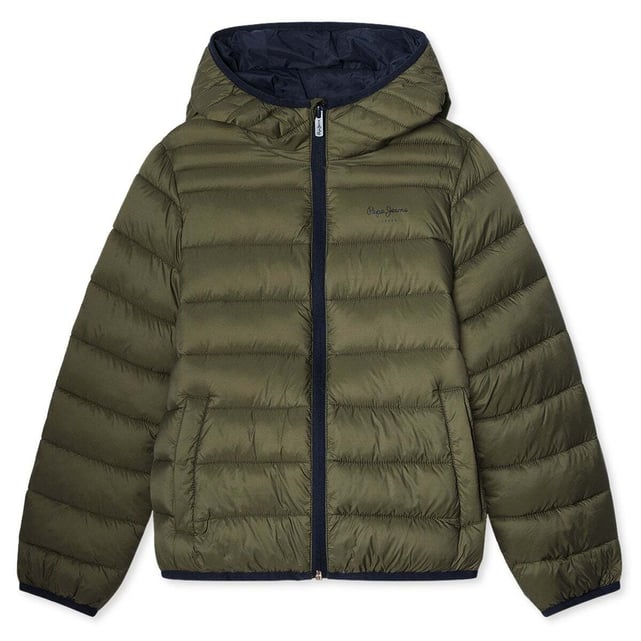Doudoune Garçon Pépé Jeans - Taille 16 Ans (170 Cm) - Bleu - Garnissage Plume - Occasion Très Bon État