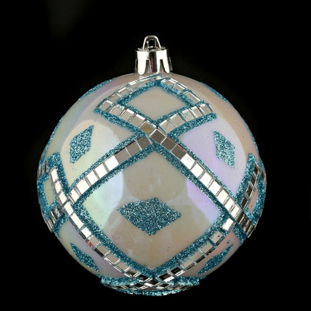 Boule De Noël Décorée Fleur Et Diamant