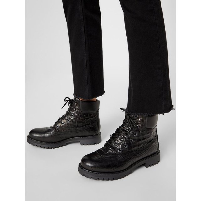 bottines effet peau de serpent