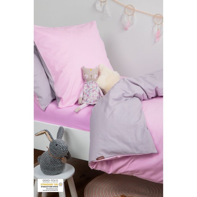 Kadolis Housse de Couette Enfant Unie en Coton Bio 140 x 200 cm Naturel