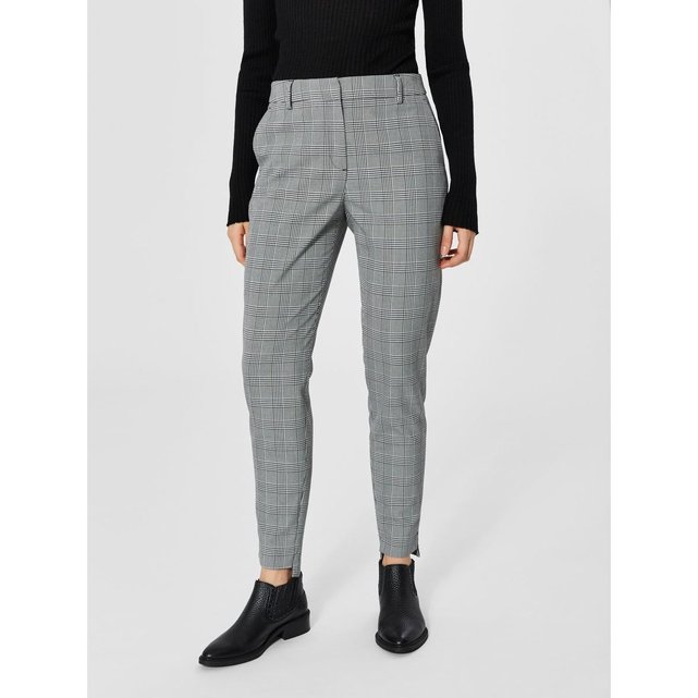 Pantalon à carreaux - noir black Selected Femme | La Redoute